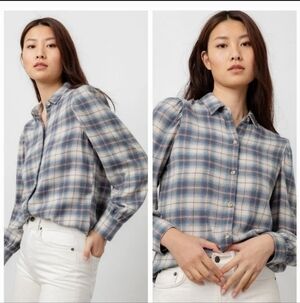 Dex Plaid Flannel Button Down Top